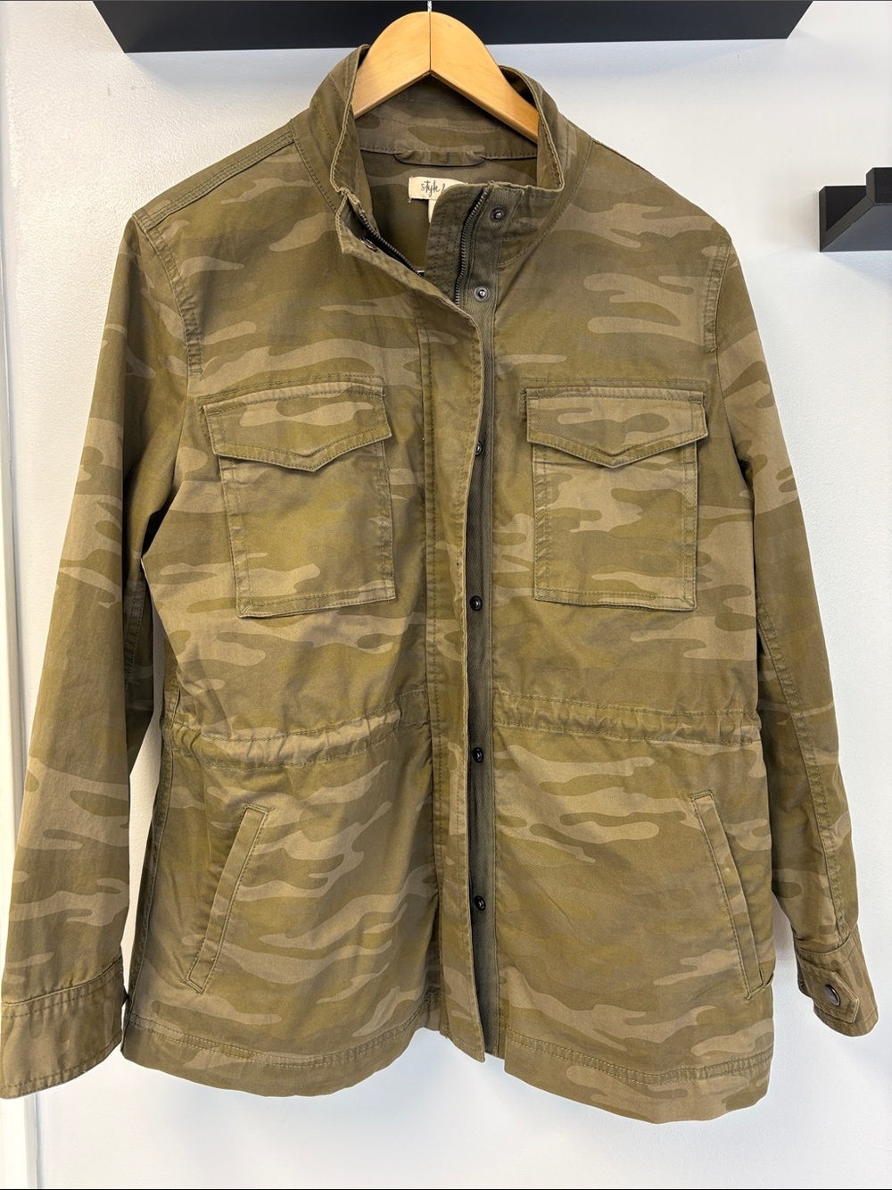 Camo Cargo Lightweight Utility Style Woman’s Green Jacket Sz L